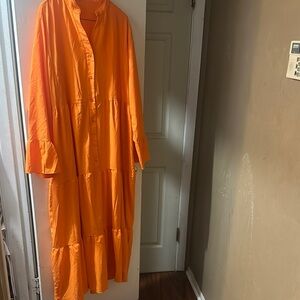 Vibrant Orange Long Dress